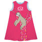 Sloth Monogram Hot Pink A Line Dress - Wimziy&Co.