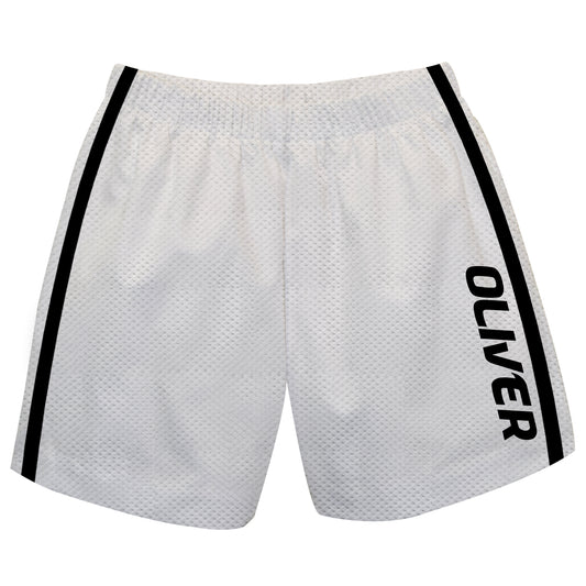 Name White And Black Stripes Athletic Short