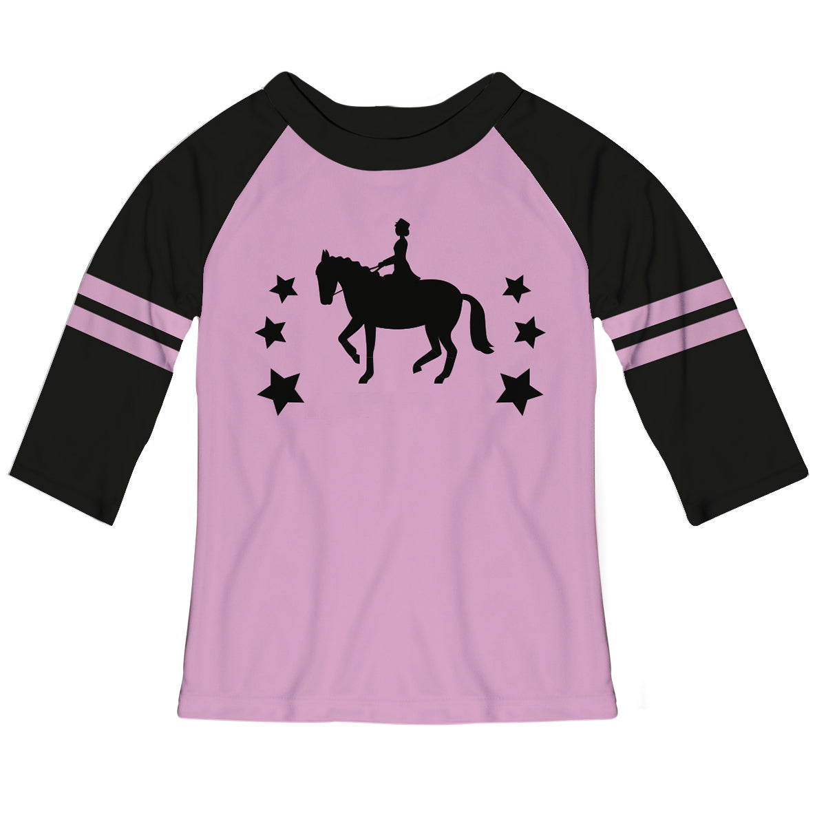 Cowgirl Personalized Name Pink and Black Raglan Tee Shirt 3/4 Sleeve - Wimziy&Co.