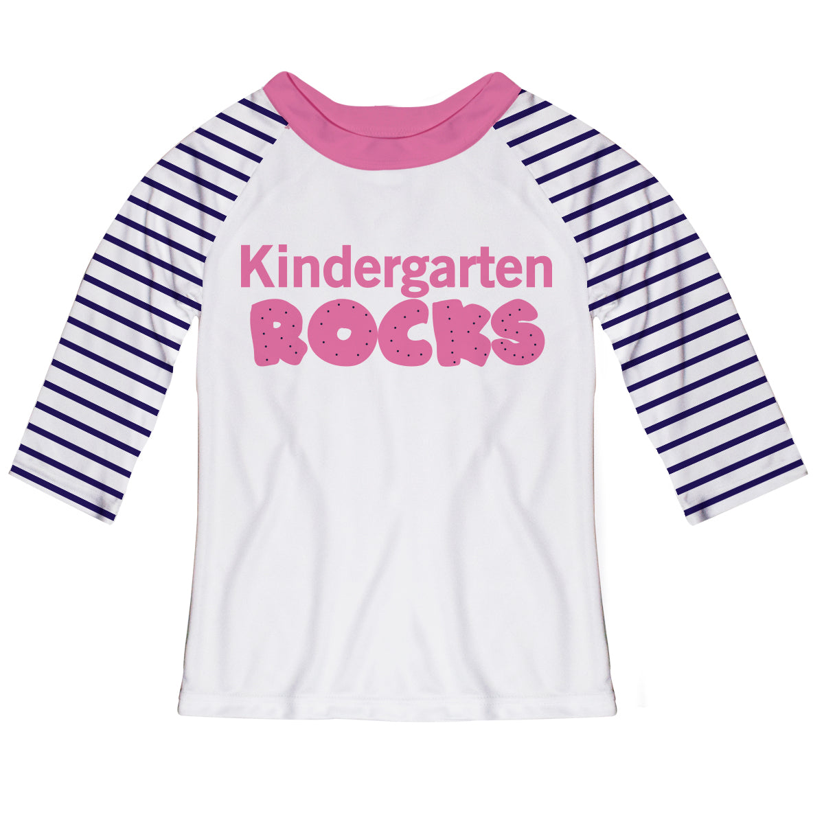 Your Grade Rocks White And Navy Raglan Tee Shirt 3/4 Sleeve