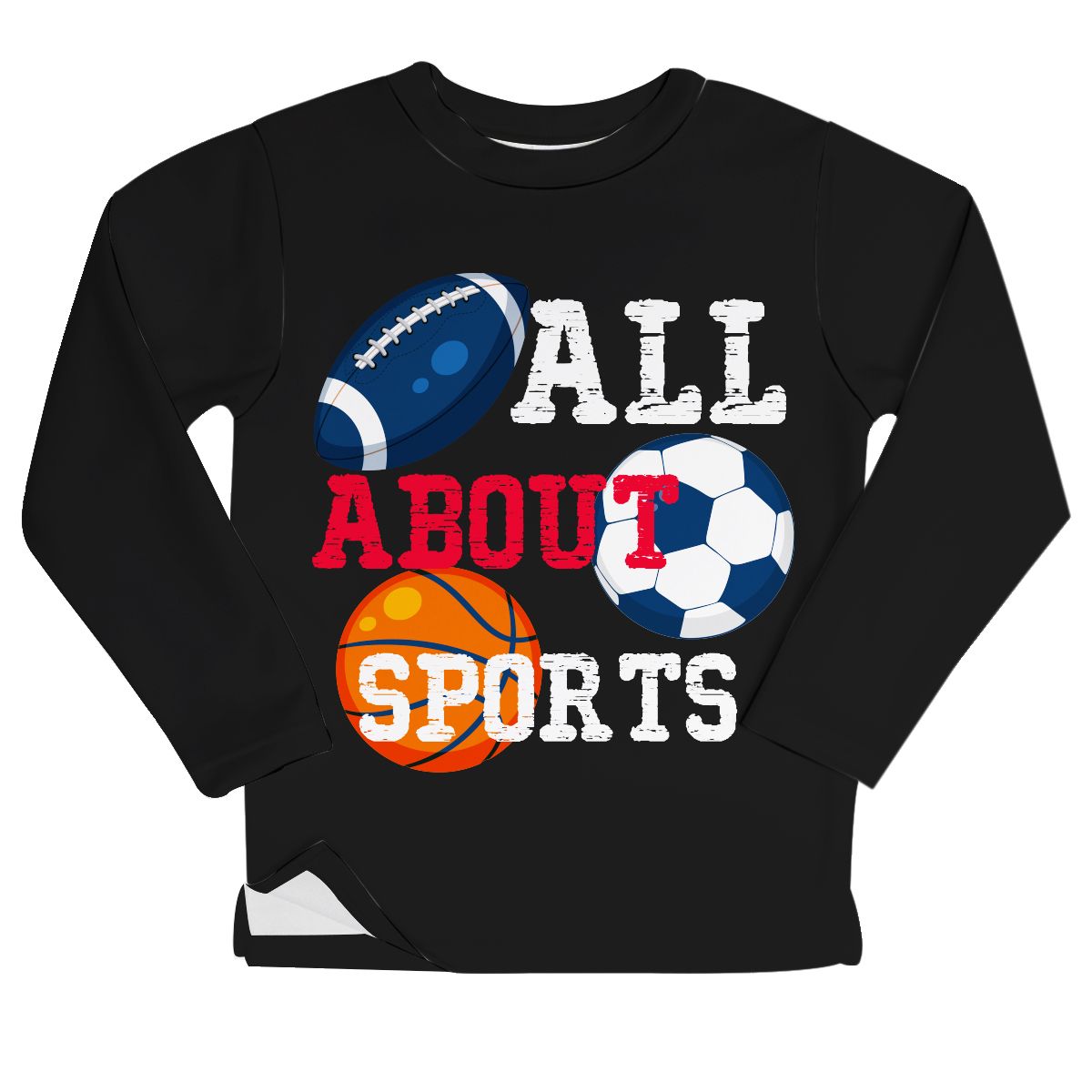 All About Sports Black Fleece Sweatshirt With Side Vents - Wimziy&Co.
