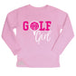 Golf Girl Monogram Pink Fleece Sweatshirt Side Vents