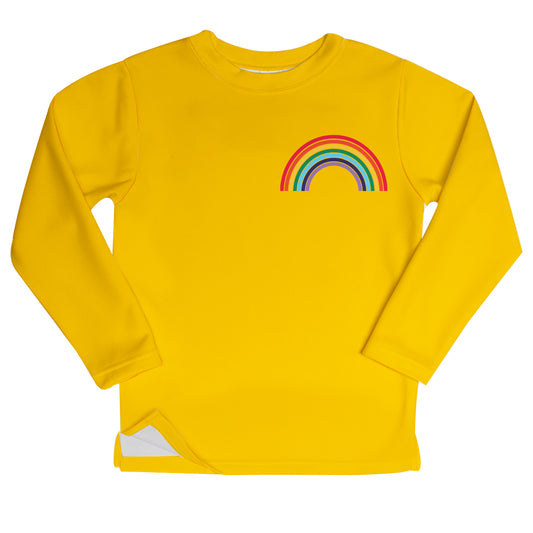 Rainbow Yellow Fleece Sweatshirt with Side Vents