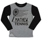 Tennis Name Gray Fleece Boys Sweatshirt with Side Vents