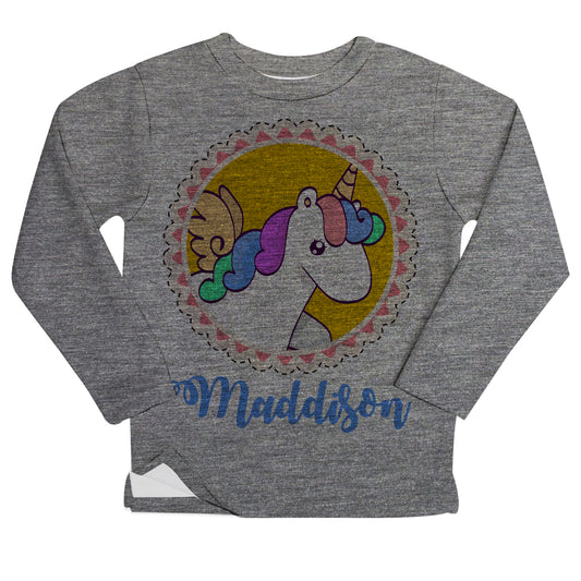 Unicorn Name Gray Heather Fleece Sweatshirt Side Vents