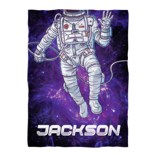 Astronaut Personalized Name Purple Plush Minky Throw