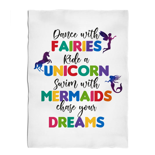 Dance With Fairies White Minky Throw