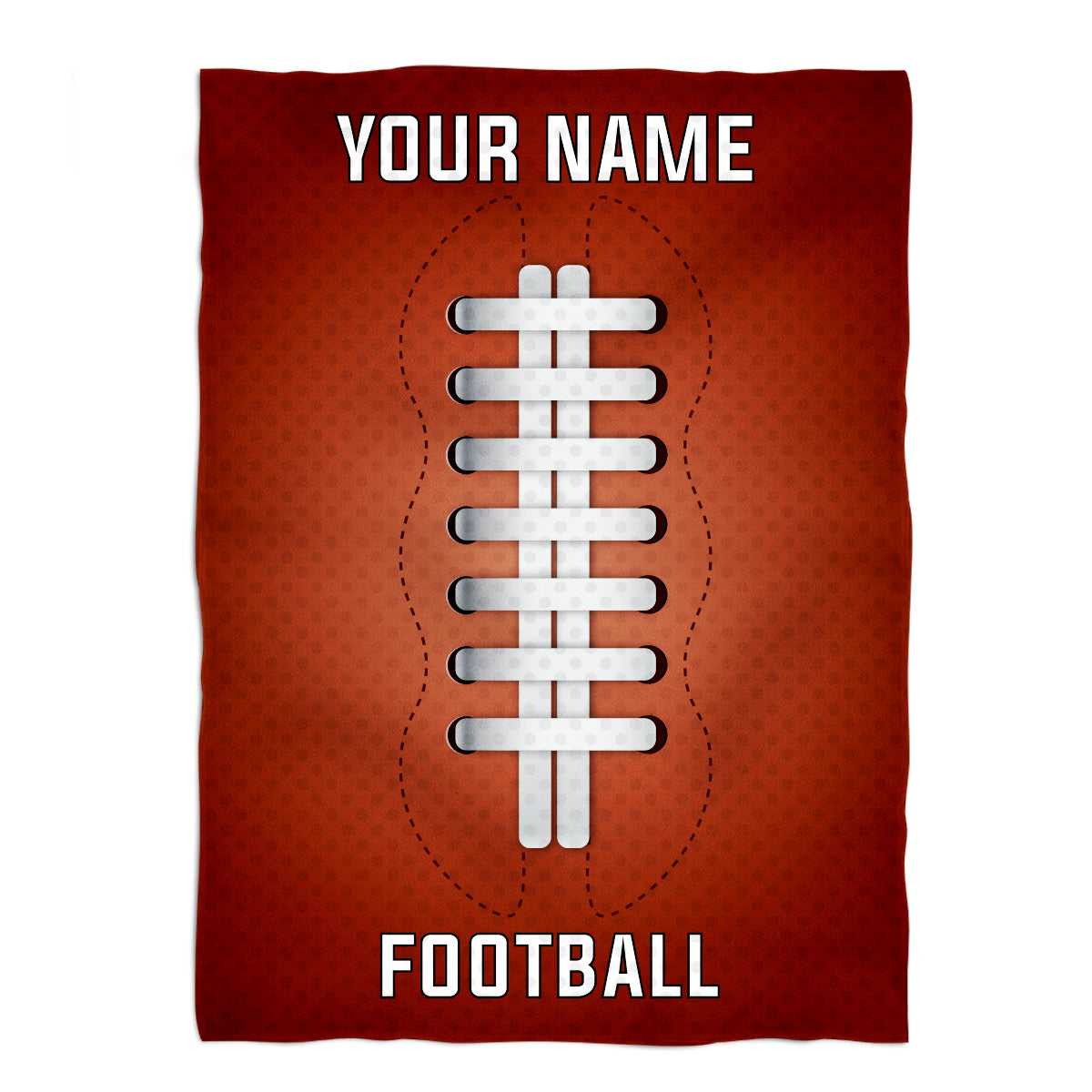 Football Personalized Name Brown Plush Minky Throw