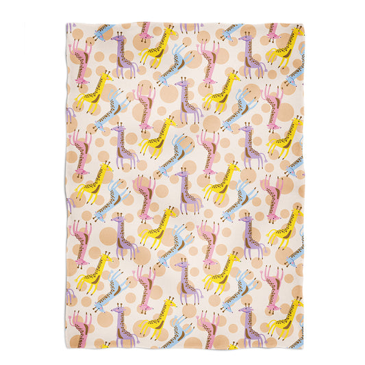 Giraffe Print Light Pink Minky Throw