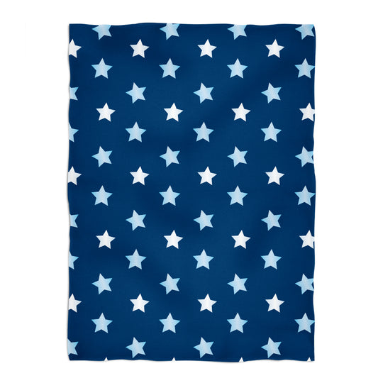 Stars Print Navy Plush Minky Throw