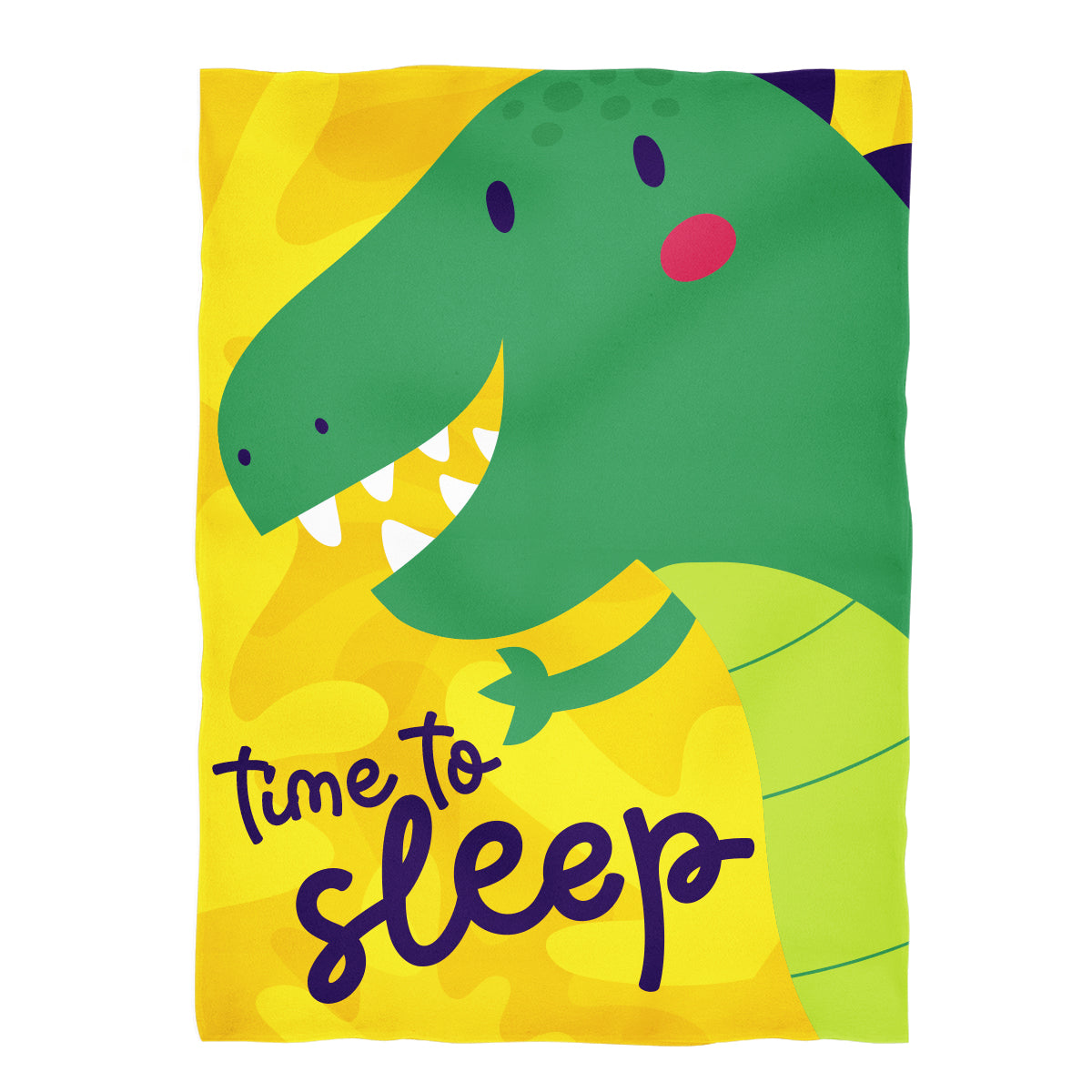 Time To Sleep Yellow Plush Minky Throw Blanket