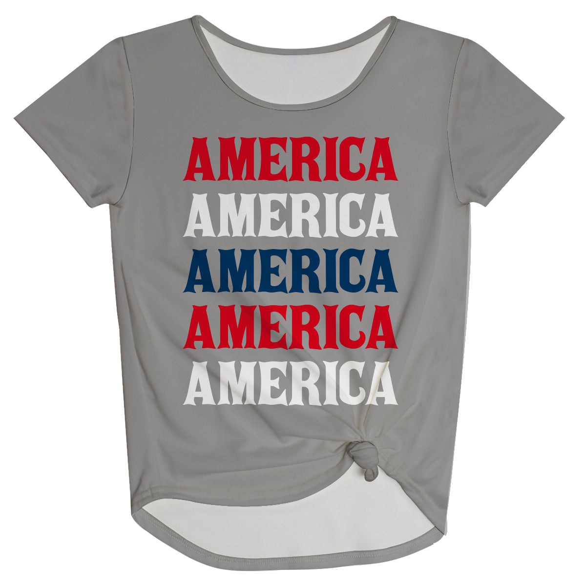 America Gray Knot Top - Wimziy&Co.