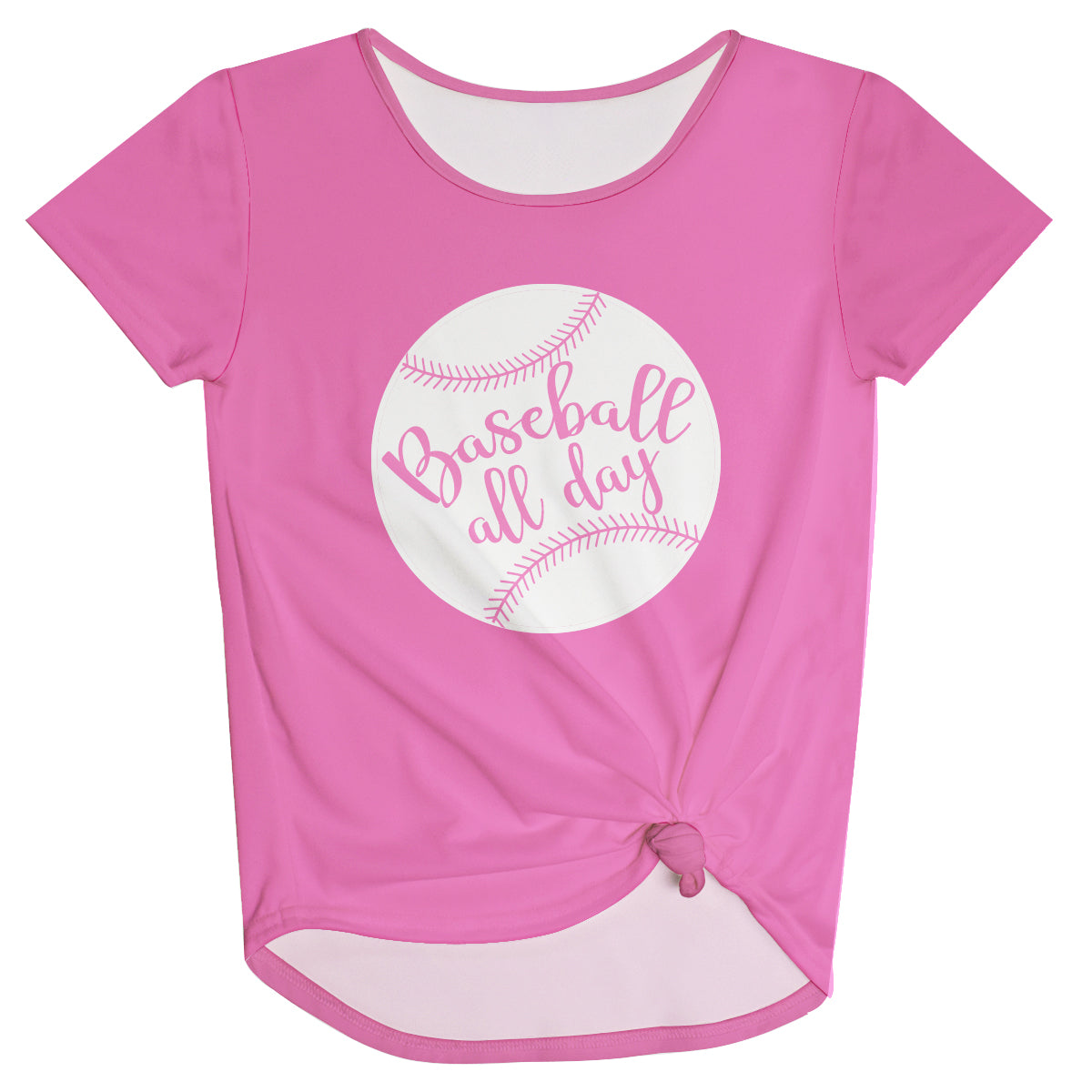 Baseball All Day Pink Knot Top