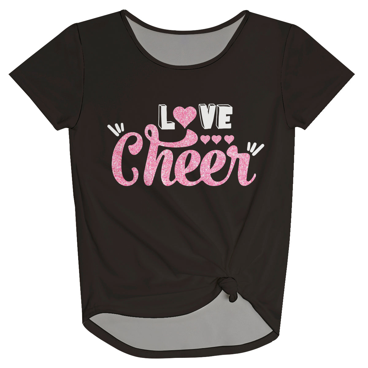 Love Cheer Black Knot Top
