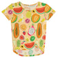 Fruits Print Peach Knot Top