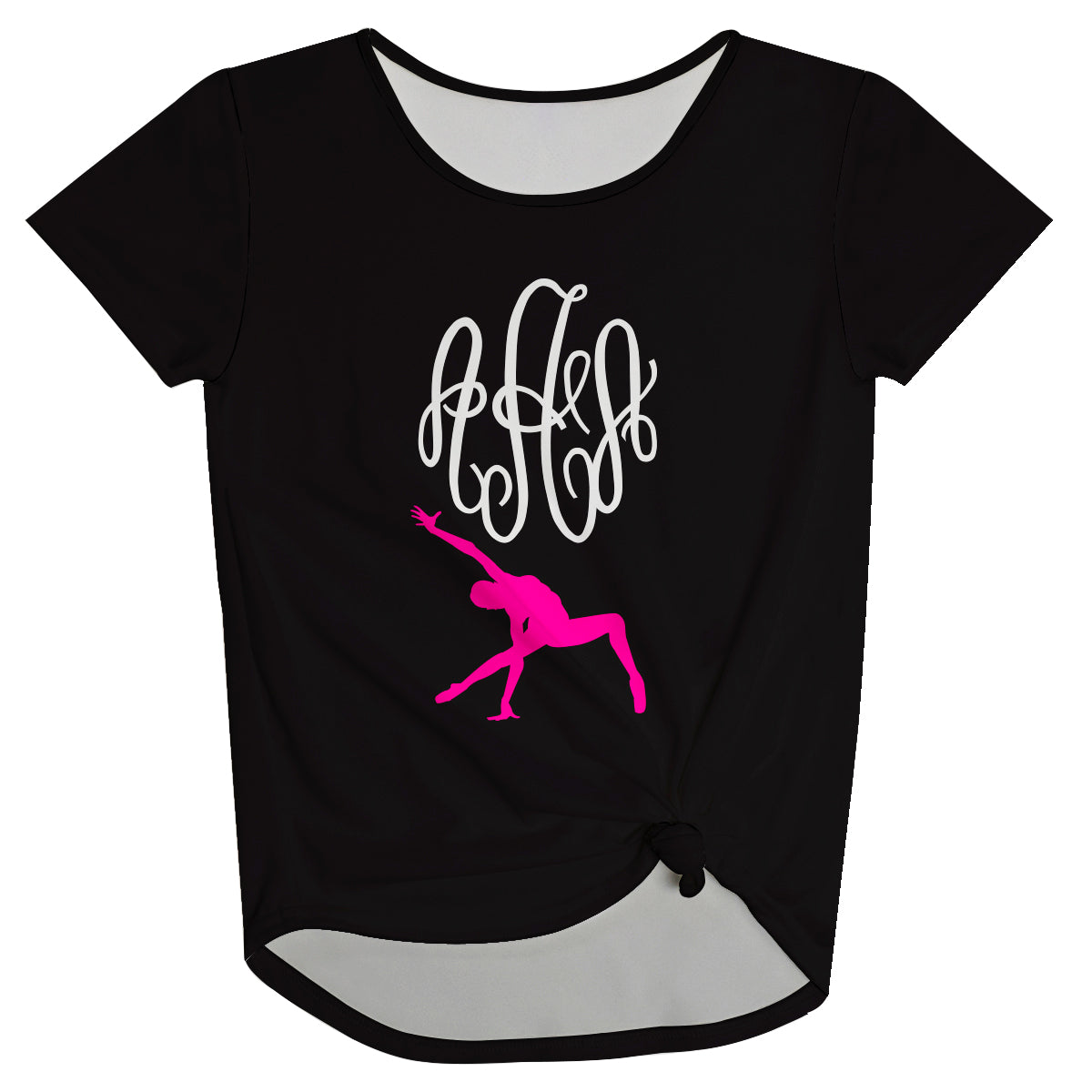Gymnast Monogram Black Knot Top - Wimziy&Co.