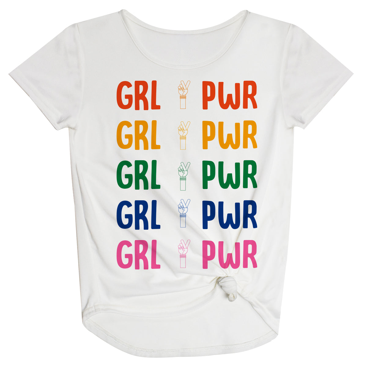 Girl Power White Knot Top - Wimziy&Co.