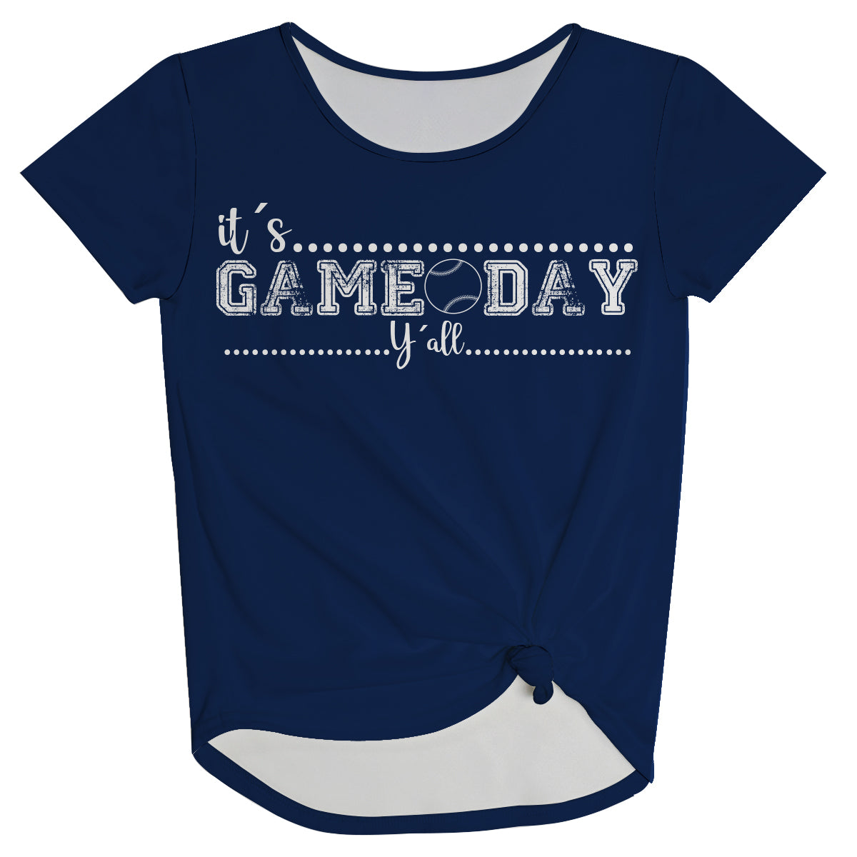 It´s Game Day Navy Knot Top