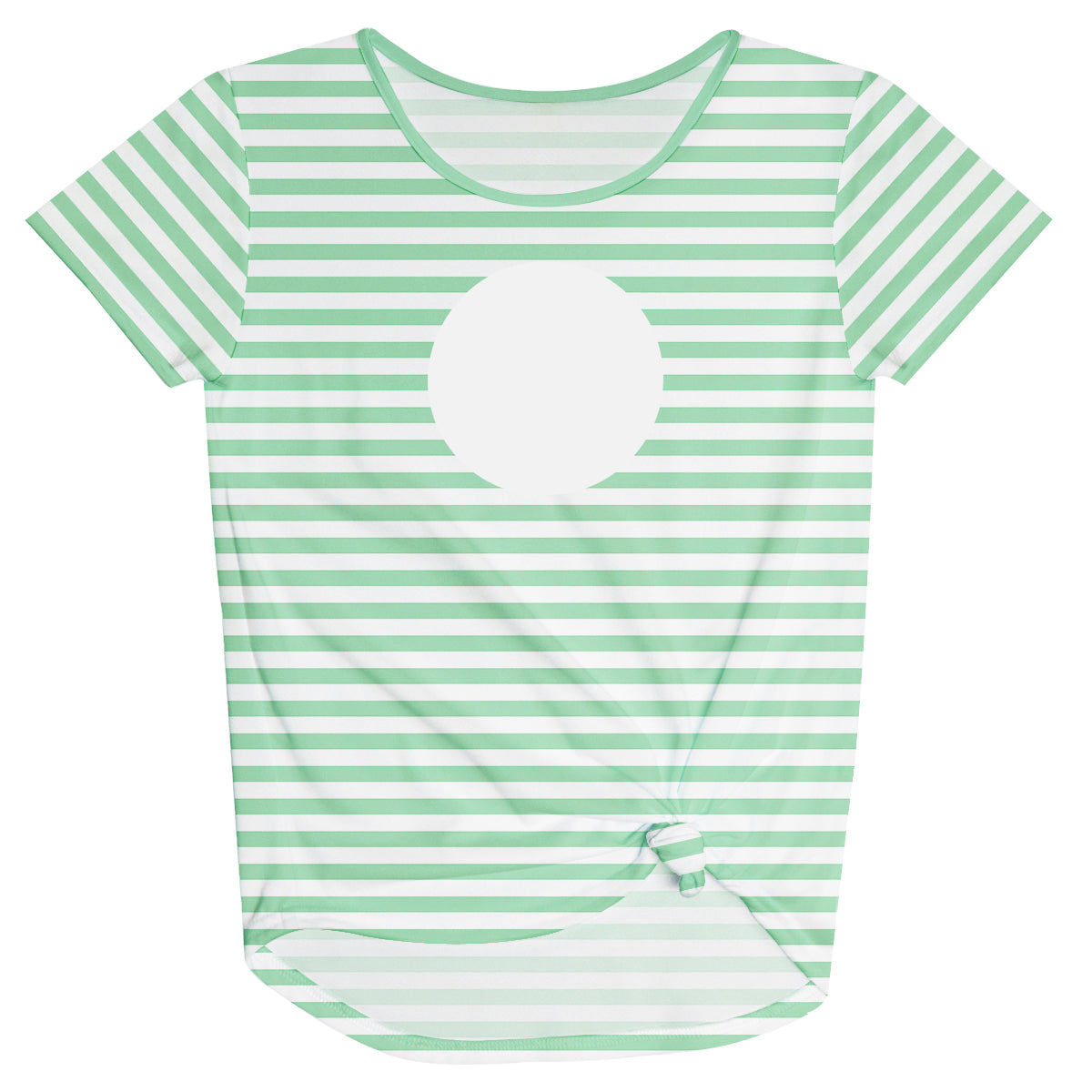 Girls green and white striped blouse with monogram - Wimziy&Co.