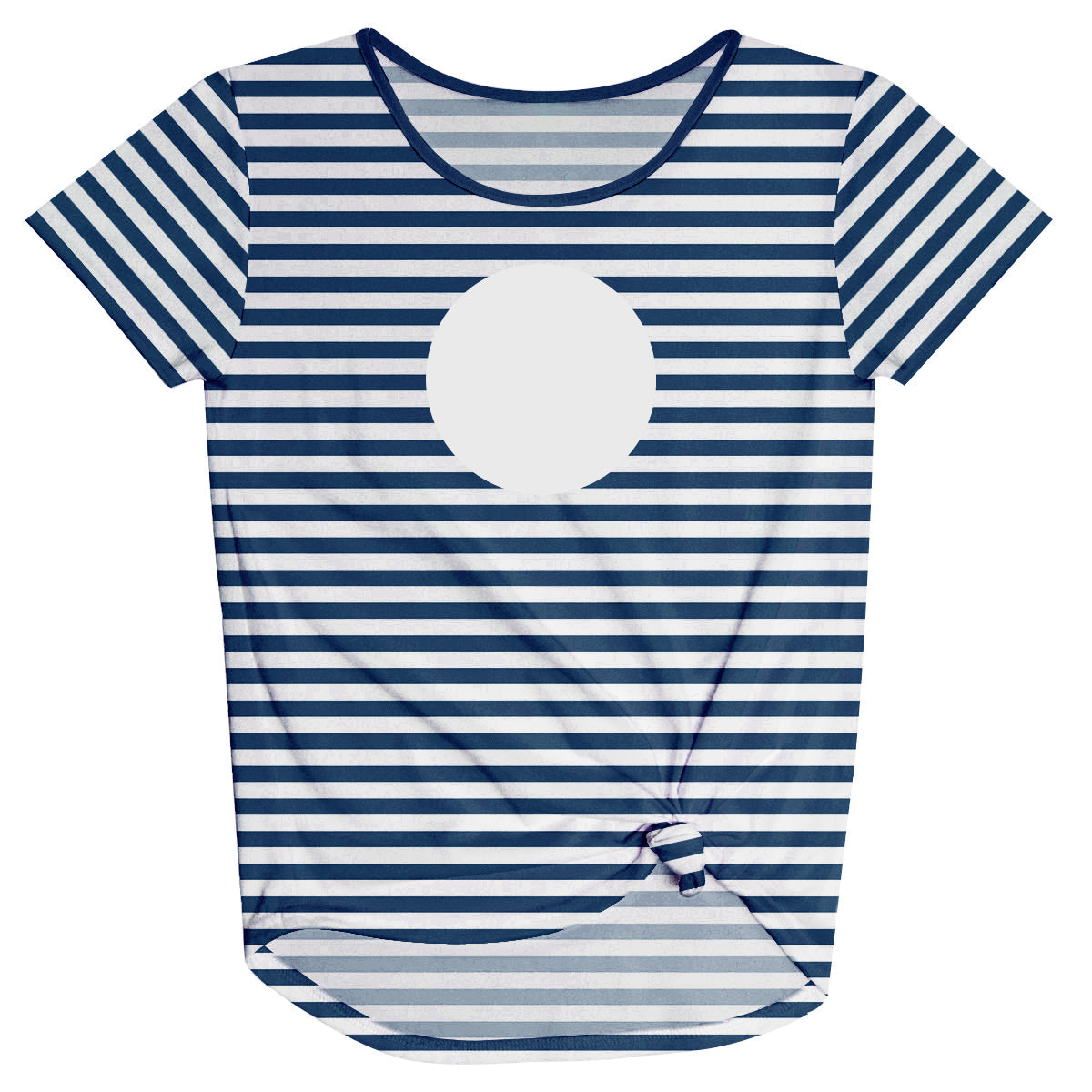 Girls blue and white striped blouse with monogram - Wimziy&Co.