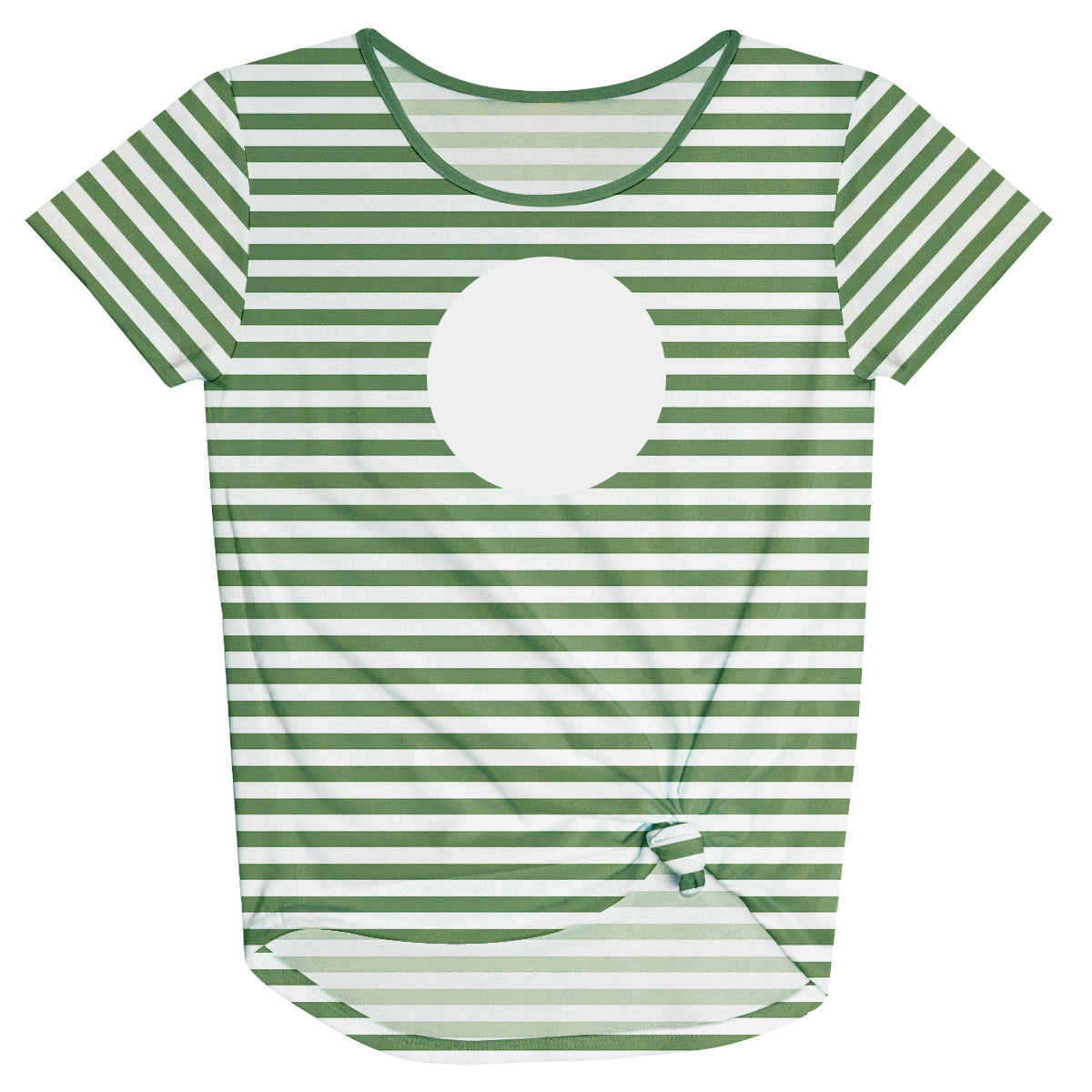 Girls green and white striped blouse with monogram - Wimziy&Co.