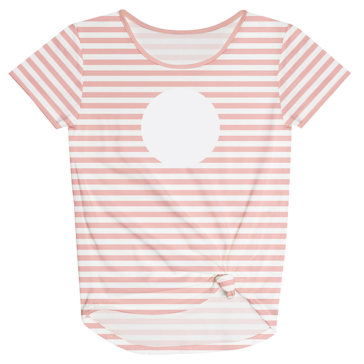 Girls white and peach striped blouse with monogram - Wimziy&Co.