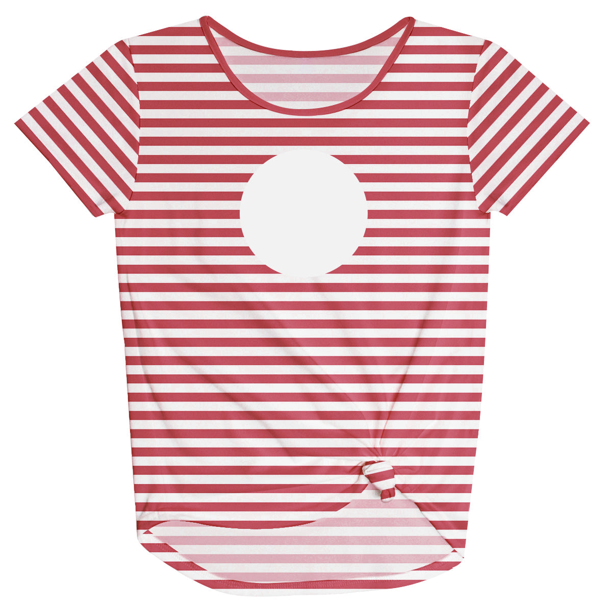 Girls red and white striped blouse with monogram - Wimziy&Co.