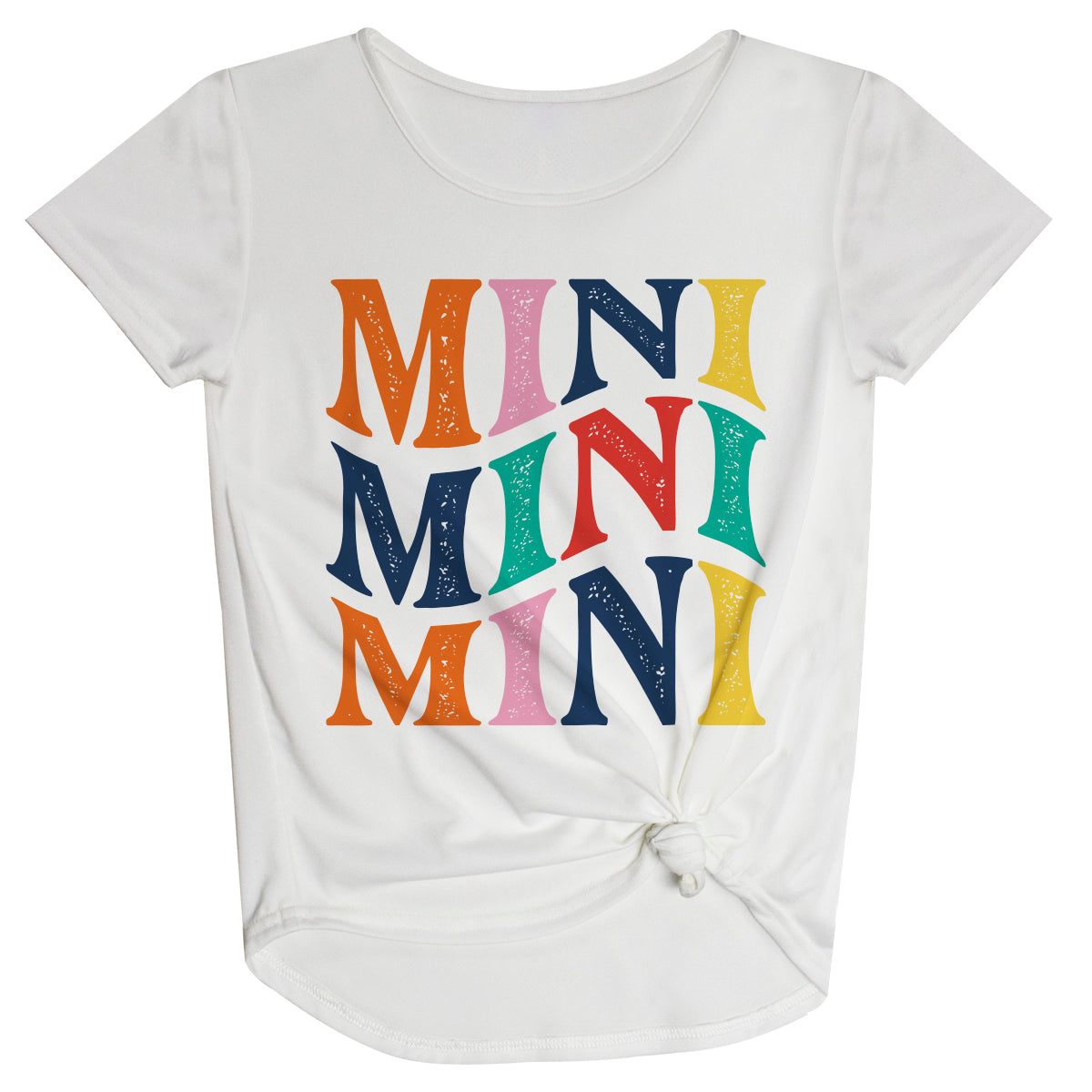 Mini White Short Sleeve Knot Top