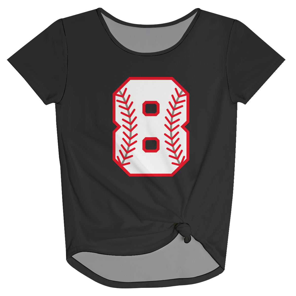 Personalized Number Gray Knot Top