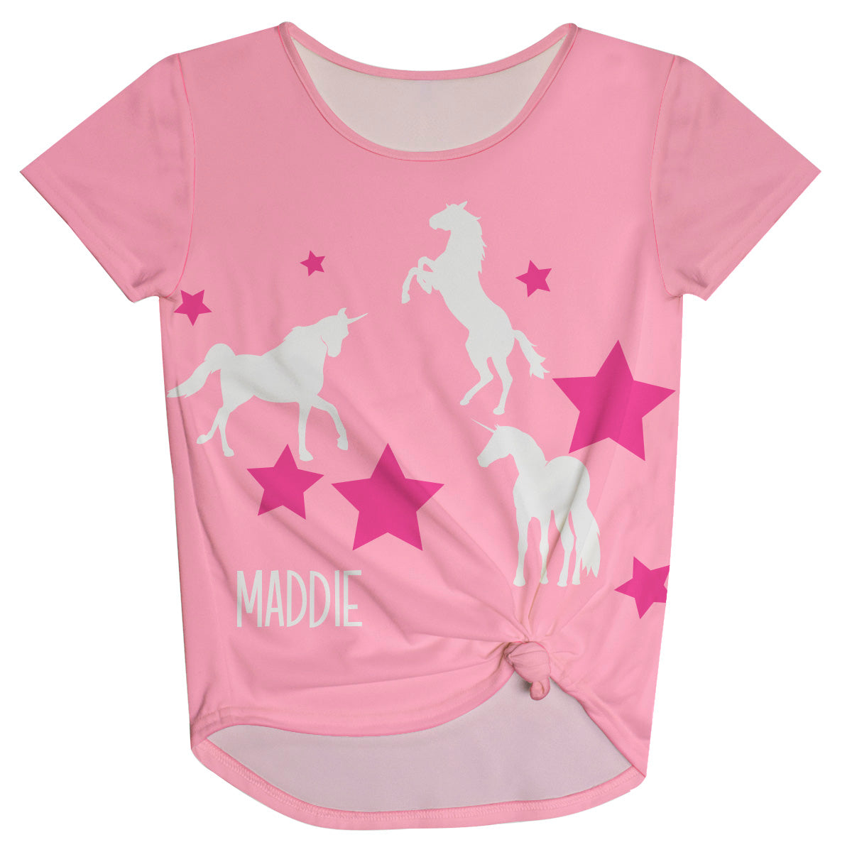 Unicorns Name Pink Knot Top