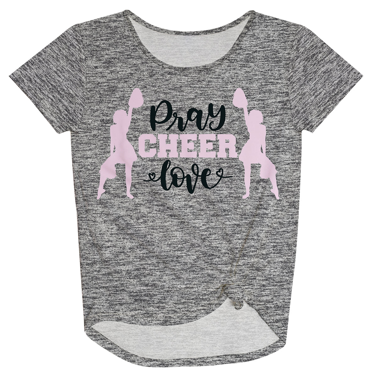 Pray Cheer Love Gray Knot Top