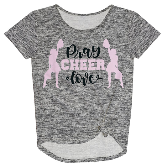 Pray Cheer Love Gray Knot Top