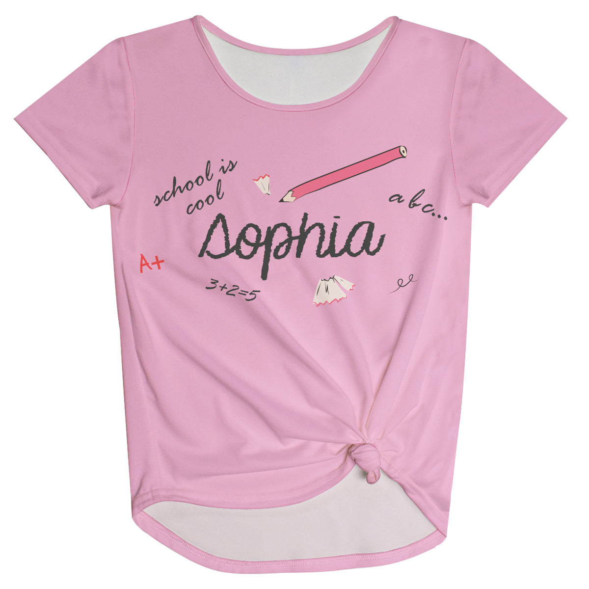 Pencil Name Pink Knot Top - Wimziy&Co.