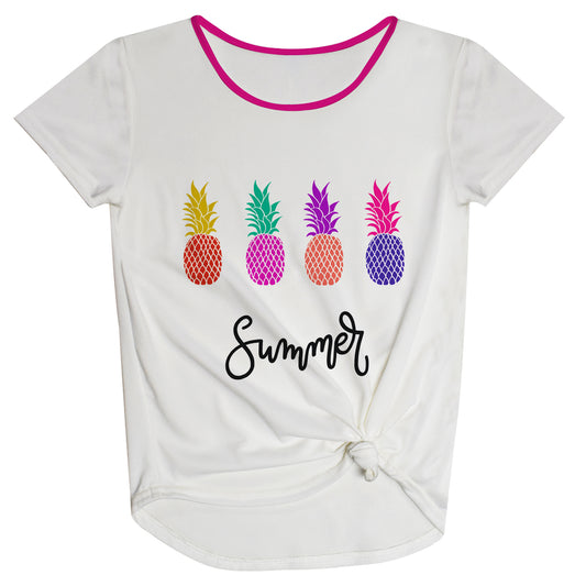 Summer White Knot Top