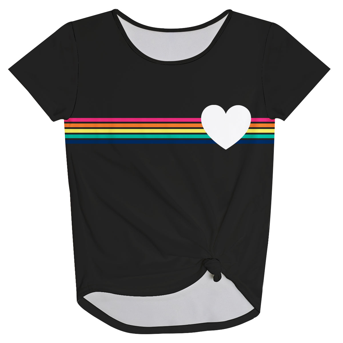 Heart Stripe Black Knot Top - Wimziy&Co.