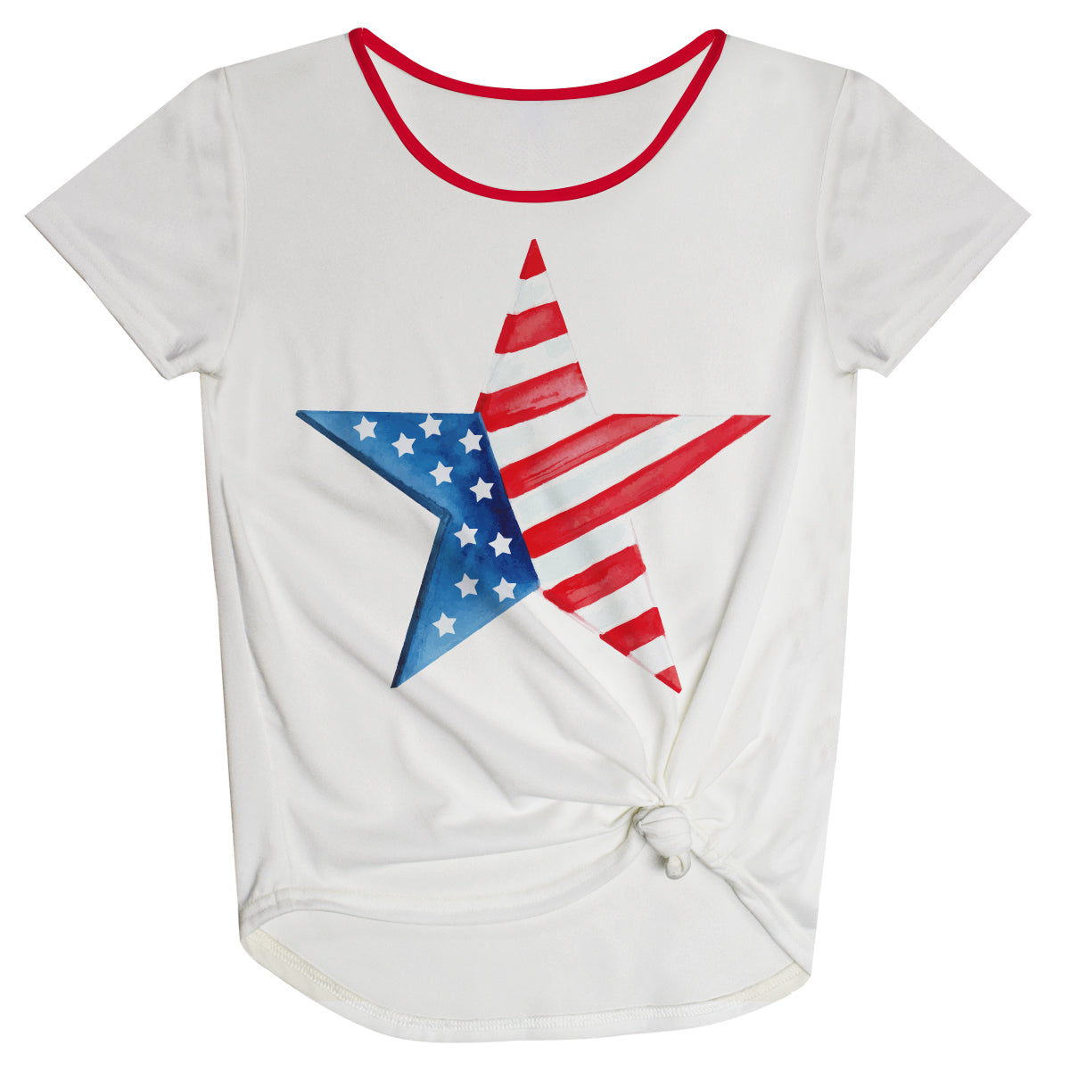 Star USA Flag White Knot Top - Wimziy&Co.