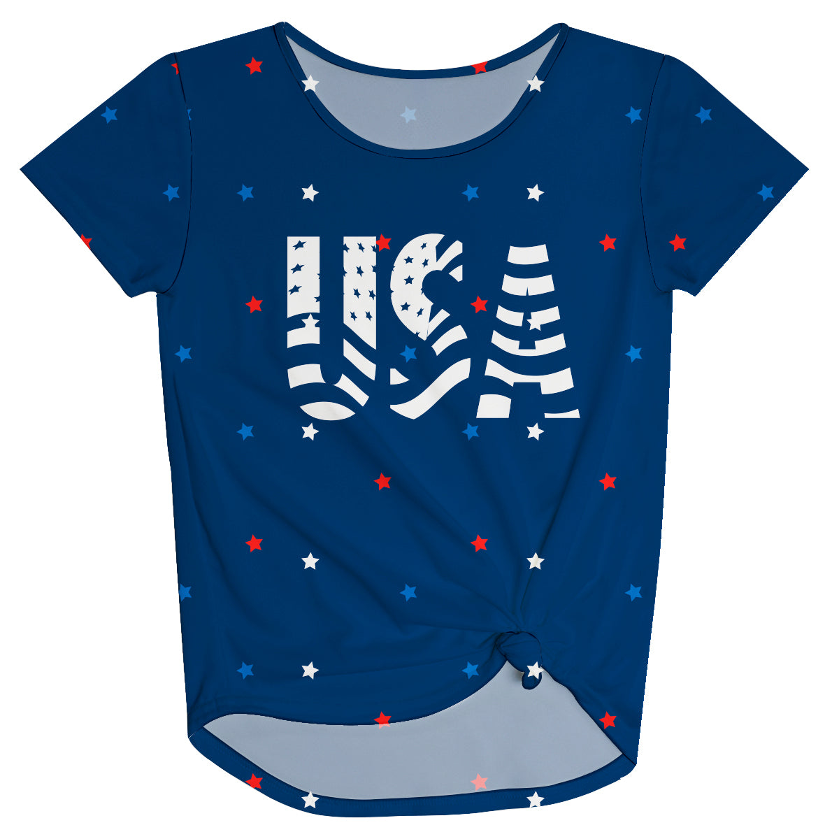 USA Blue Navy Knot Top