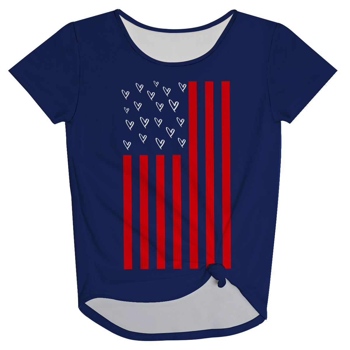 USA Flag Navy Knot Top
