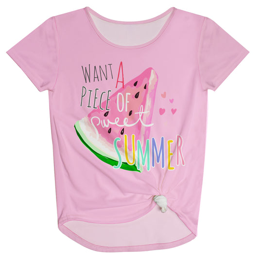 Want A Piece Of Sweet Summer Pink Knot Top