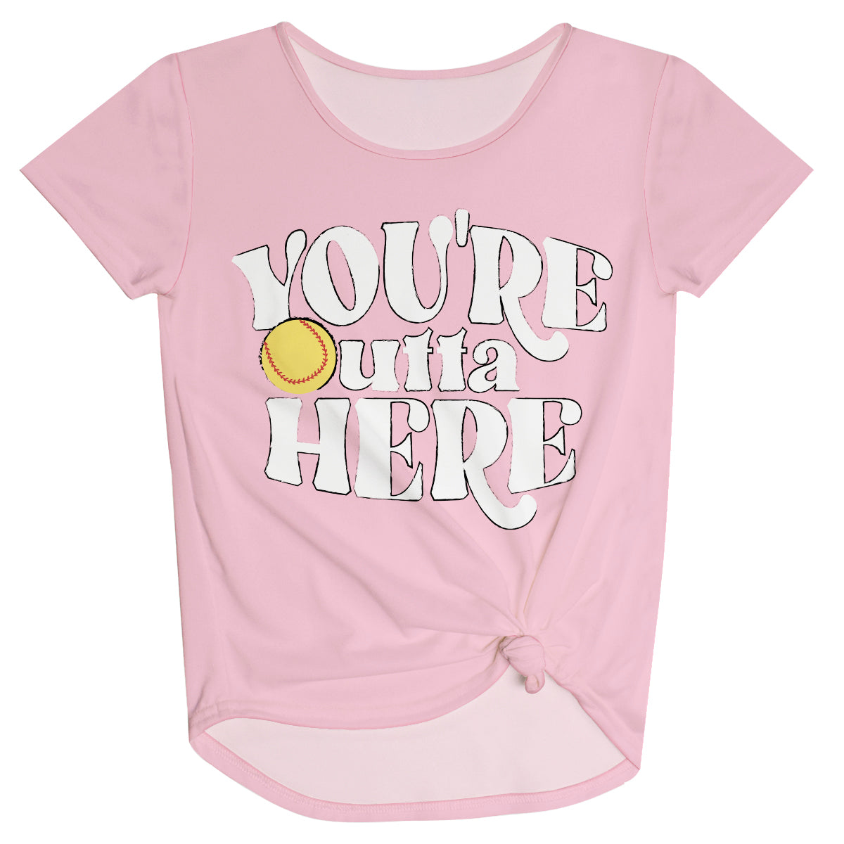 Youre Outta Here Light Pink Knot Top