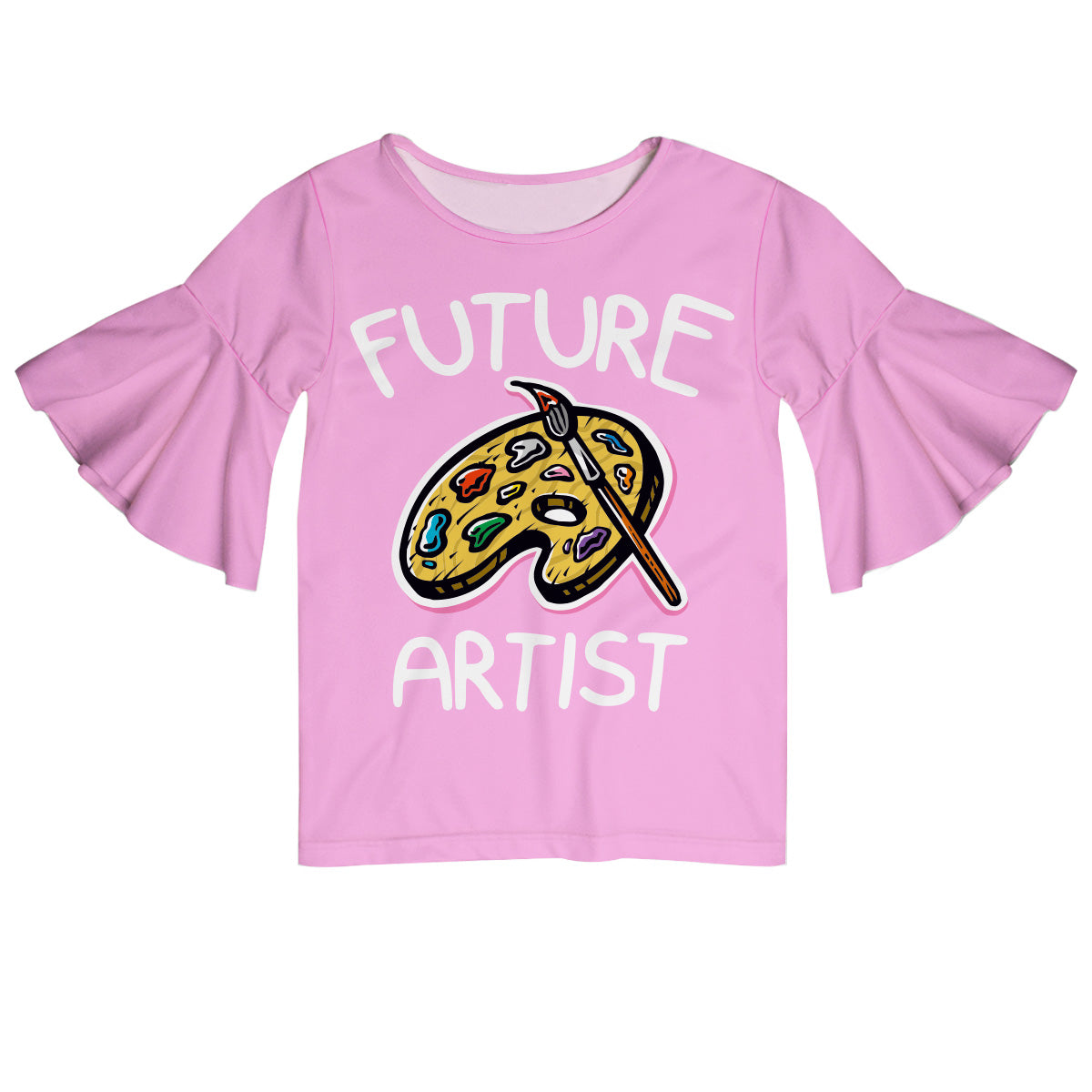 Future Artist Pink Short Sleeve Ruffle Top - Wimziy&Co.