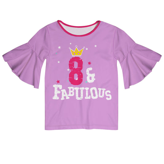 Fabulous Your Age Purple Short Sleeve Ruffle Top