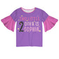 This Little Diva Is Name and Your Age Purple Short Sleeve Ruffle Top