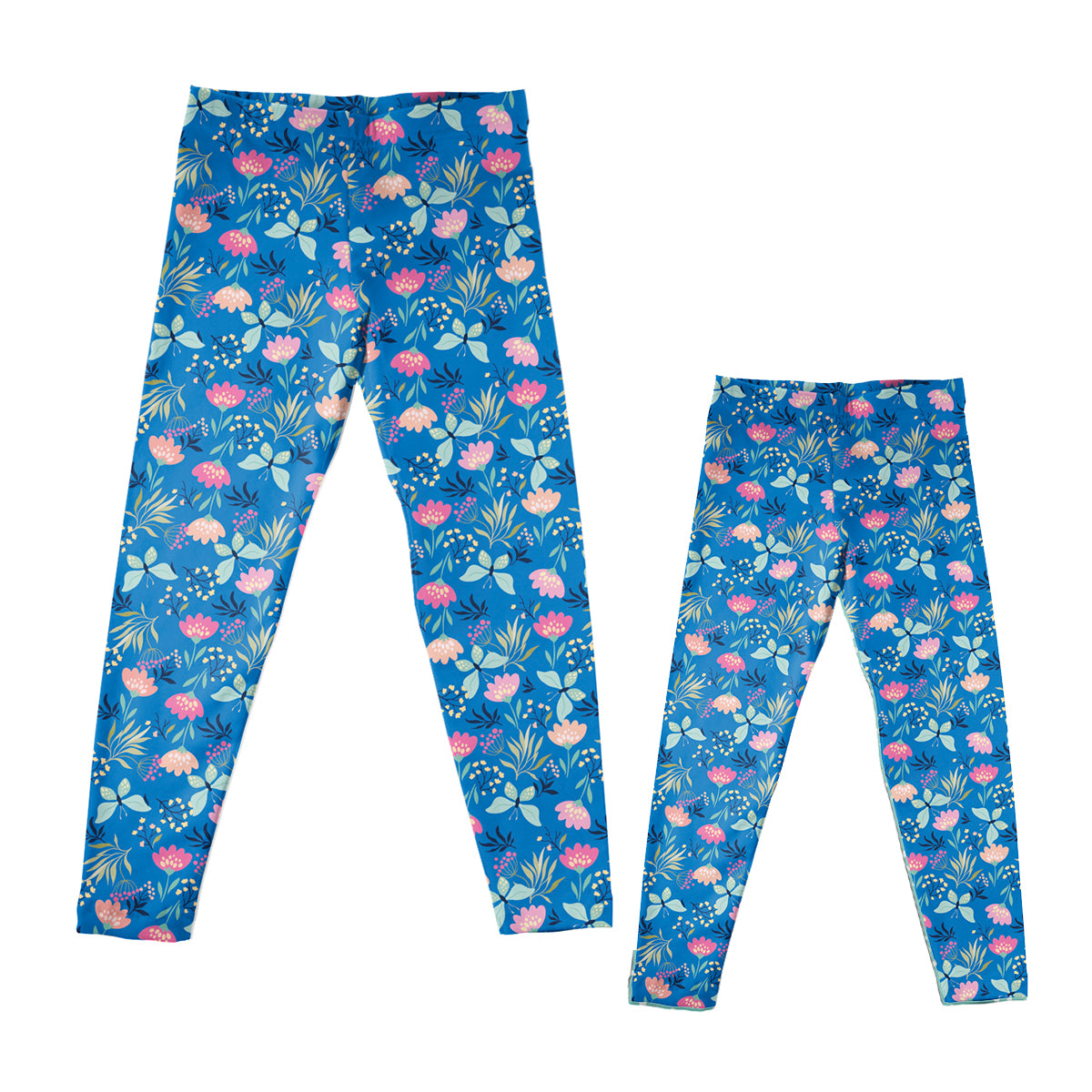 Butterflies and Flowers Print Royal Leggings - Wimziy&Co.