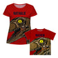 Dinosaurus Personalized Name Red Short Sleeve Tee Shirt - Wimziy&Co.