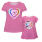 Cats Heart Pink Short Sleeve Laurie Top - Wimziy&Co.