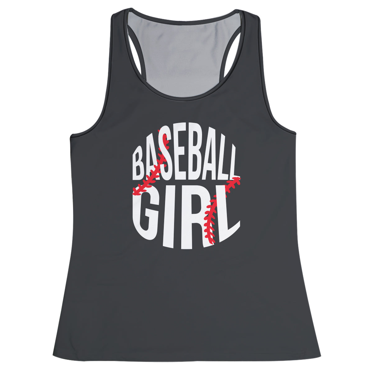 Baseball Girl Gray Tank Top