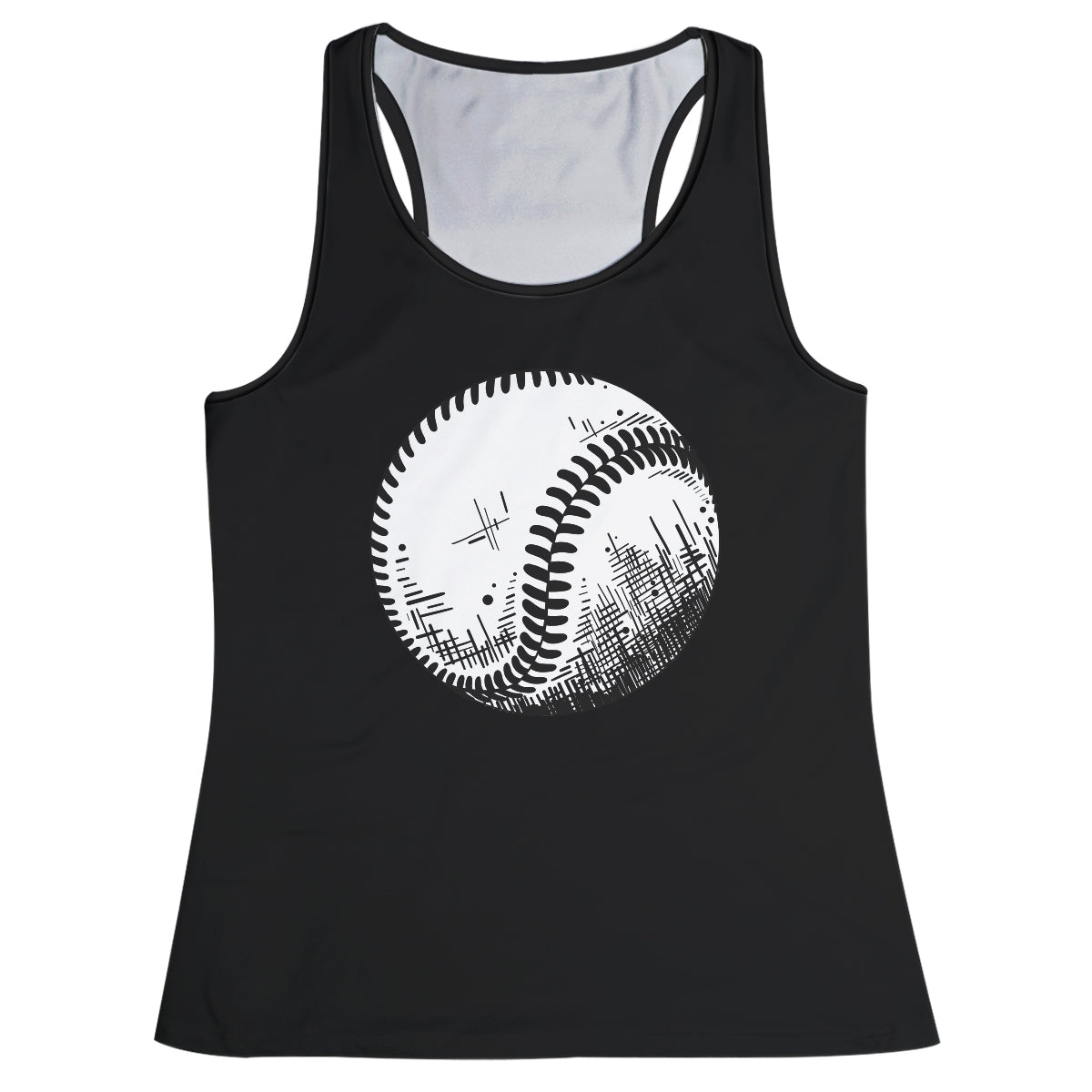 Baseball Ball Black Tank Top