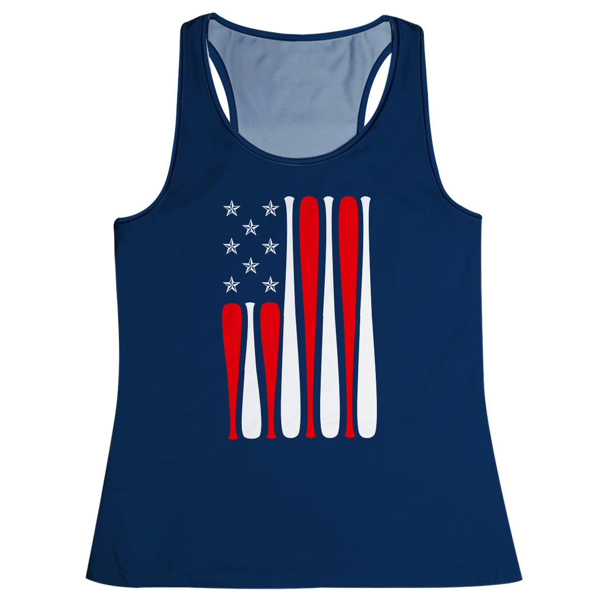 Baseball USA Flag Navy Tank Top