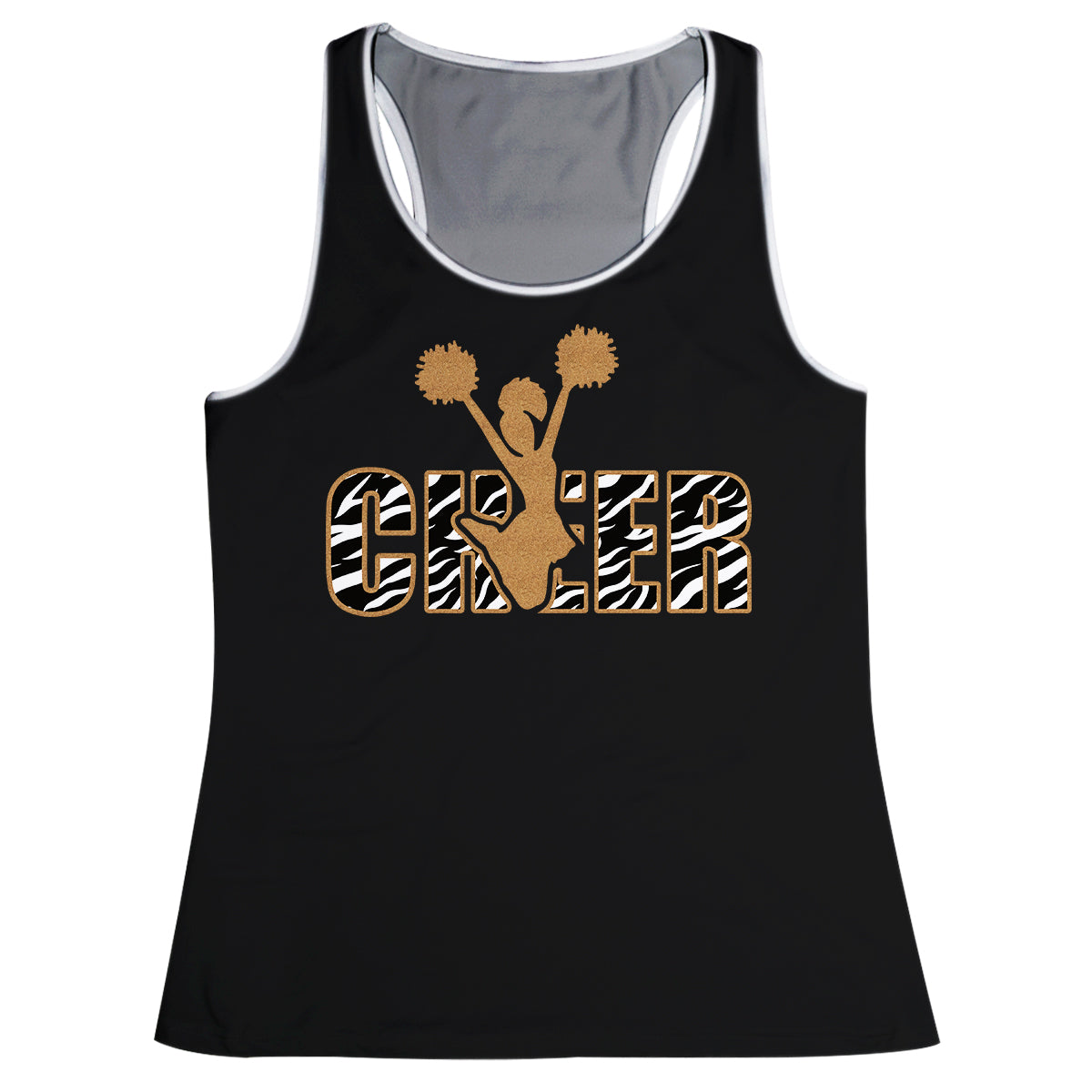 Cheer Silhouette Black Tank Top